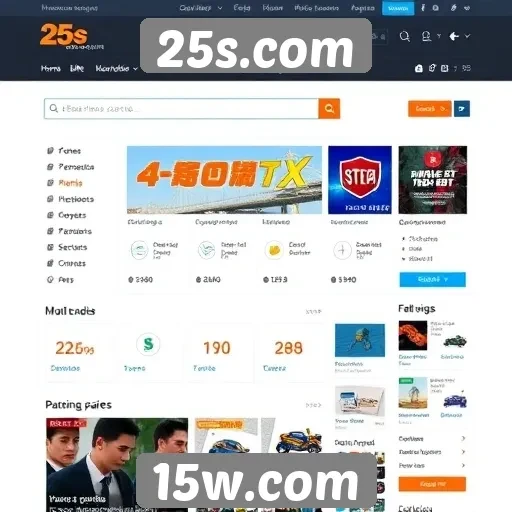 Interface de navegação do 25s.com é intuitiva